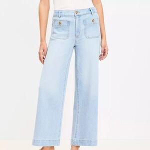 Loft Petite Crop Wide-Leg Jeans